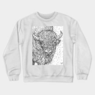 BISON - pencil portrait .1 Crewneck Sweatshirt